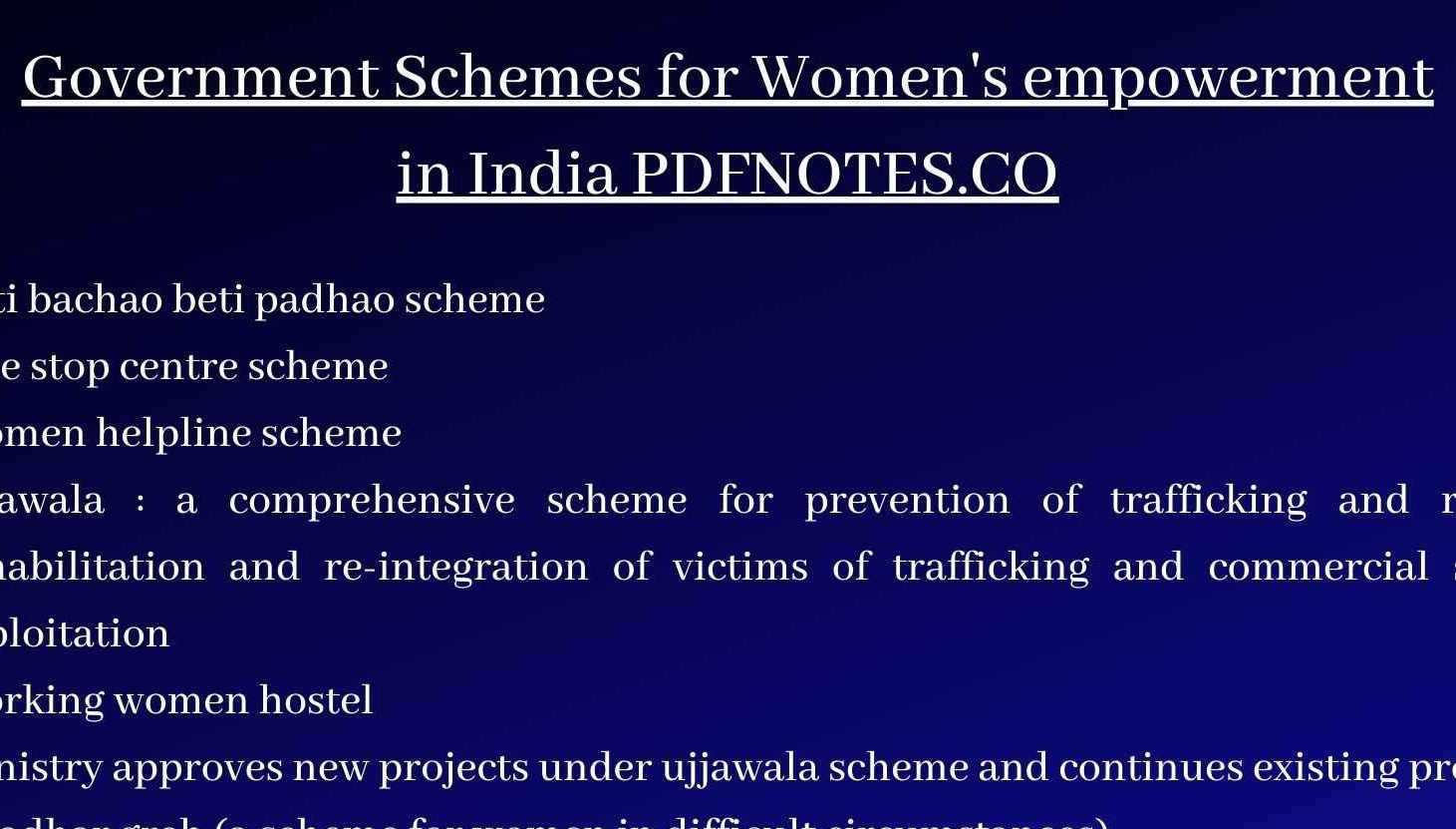 government schemes for women's empowerment in india pdf