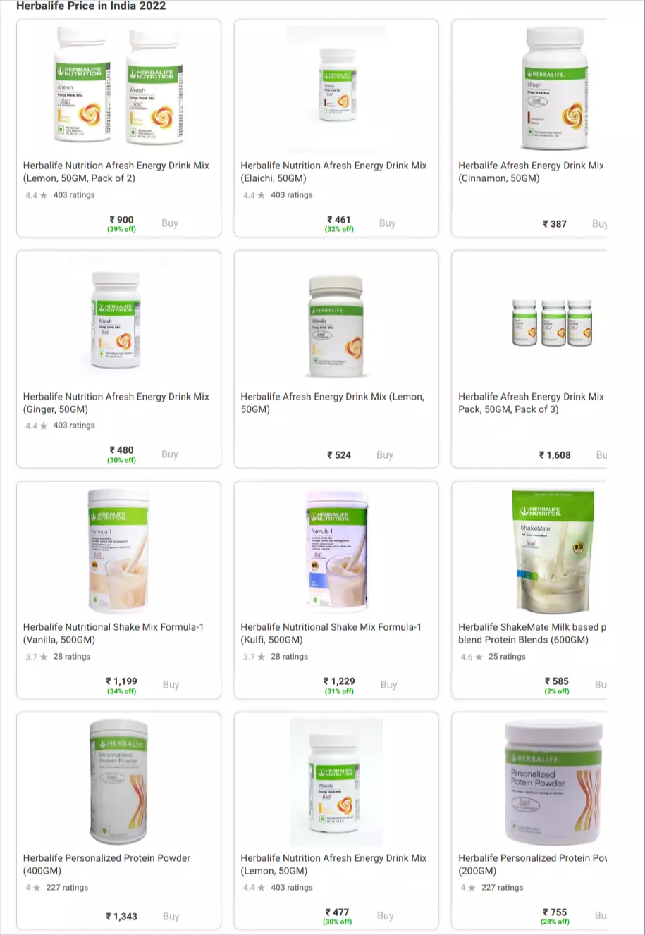 Herbalife Product Price List pdf