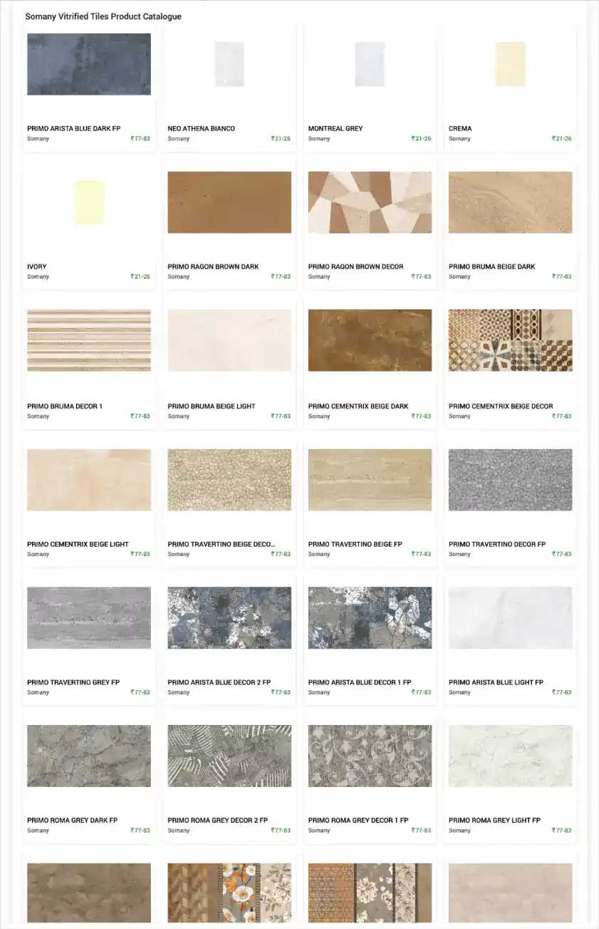 Download PDF of Somany Tiles Price List Catalogue