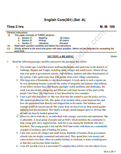 CBSE Class 12 English Question Paper 2021 Solved PDF Download