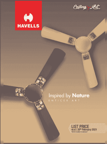 Havells Fans Price List PDF Download Full Catalogue