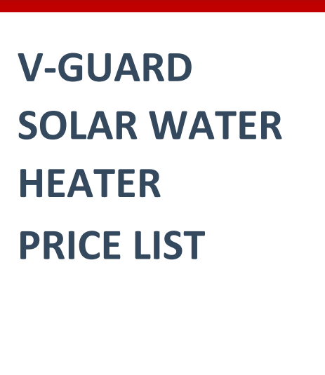 V Guard Solar Water Heater Price List PDF