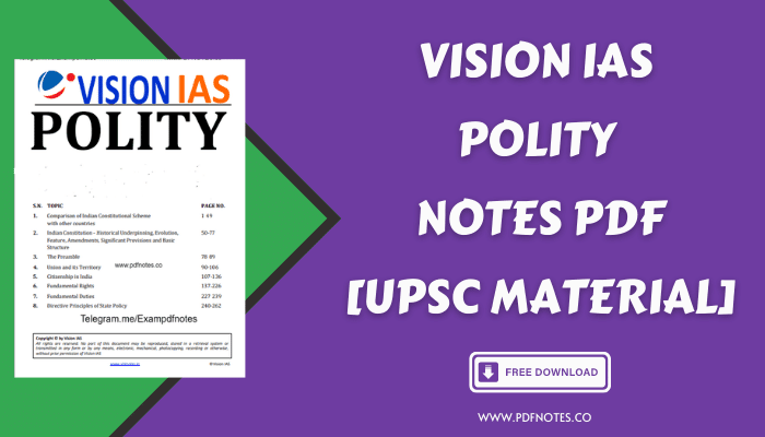 Vision IAS Polity Notes pdf For UPSC IAS Exam