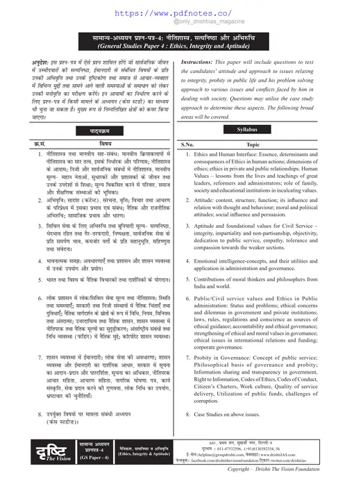 Drishti IAS Ethics (नीतिशास्त्र) Notes in Hindi PDF