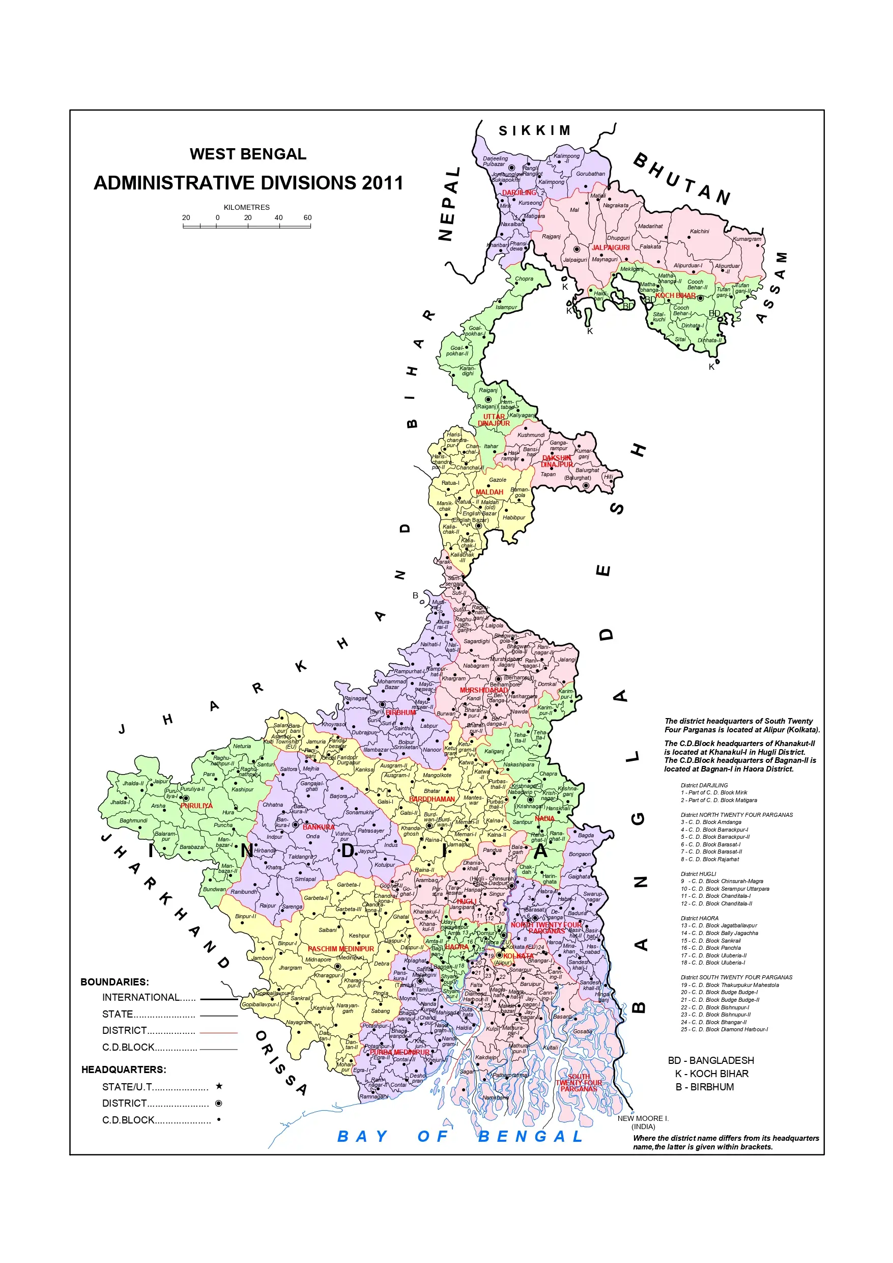 West Bengal Map HD PDF