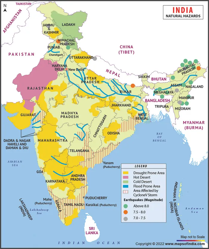 Natural Hazard Map of India