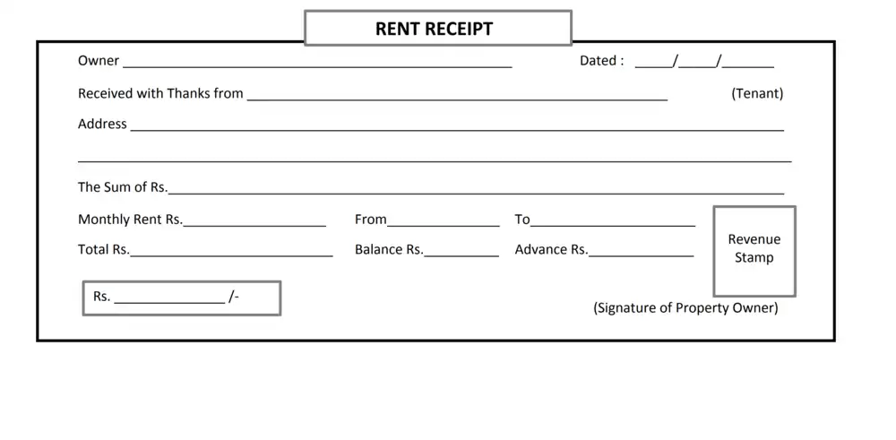 Rent Receipt Format PDF Free Download