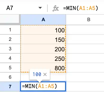 Excel MIN Function