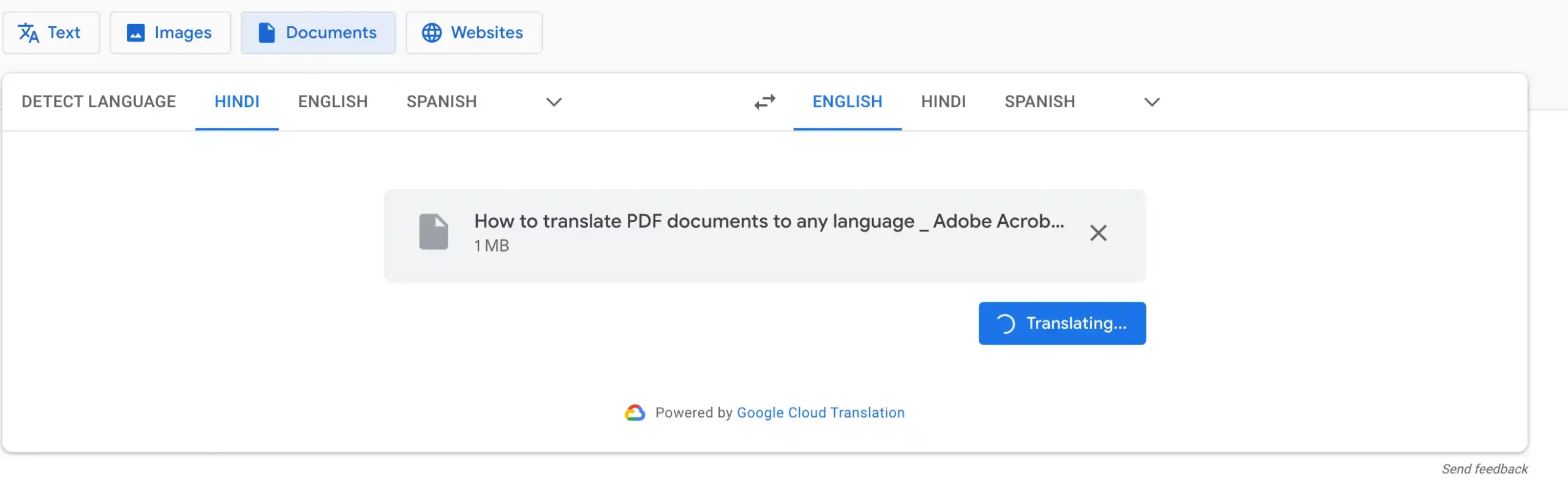 translate PDF Documents